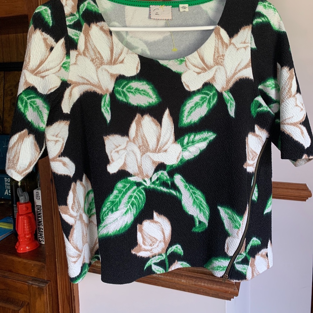 Anthropologie magnolia crop zipper top. Never worn